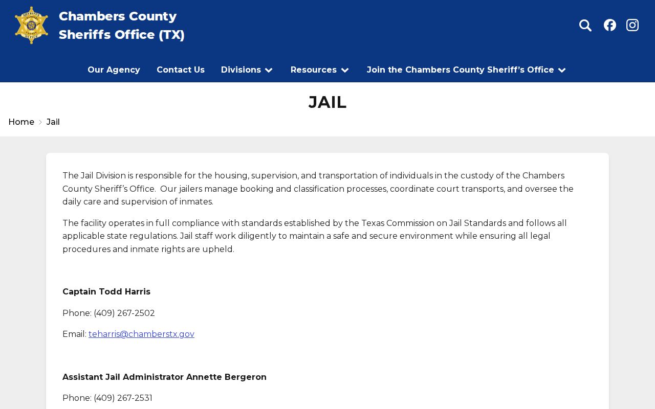 Chambers County active warrant and jail Warrants Division contact information