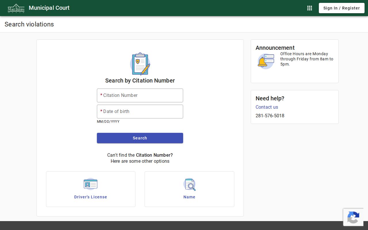 Chambers County traffic warrant citation portal fields