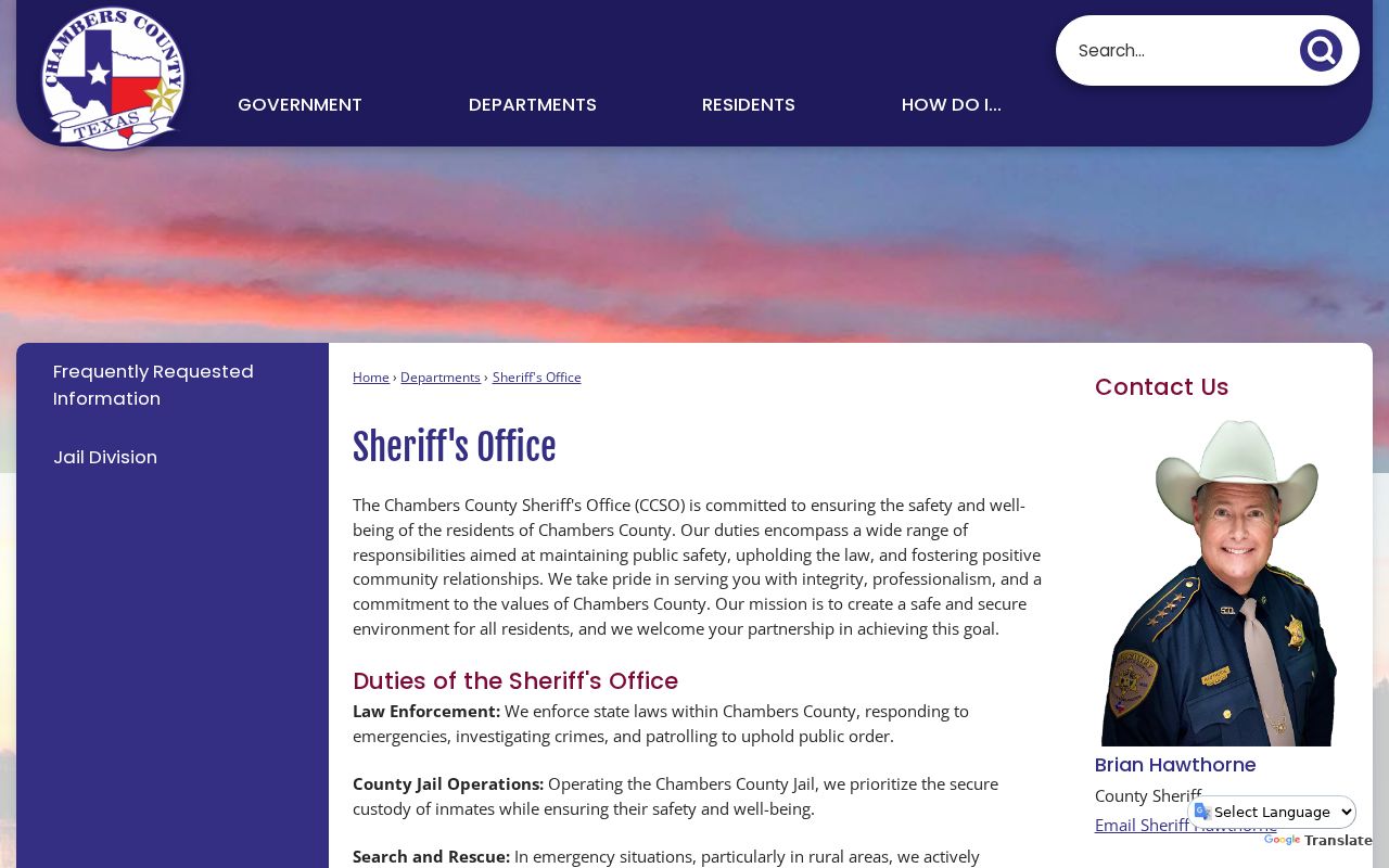 Chambers County active warrant information from the sheriff
