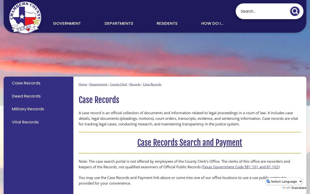 Chambers County warrant records public case-record access